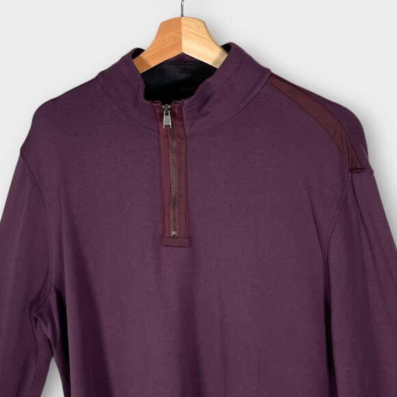 HUGO BOSS 1/4 Zip Pullover Men's XXL Plum Regular Fit *SEE NOTES* Casual - Picture 3 of 9